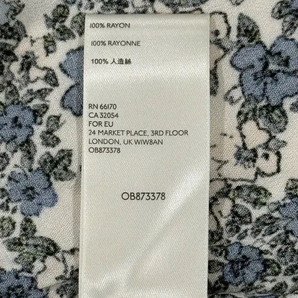 Free People Women’s Blue and White Floral Blouse Size S - Picture 11 of 11